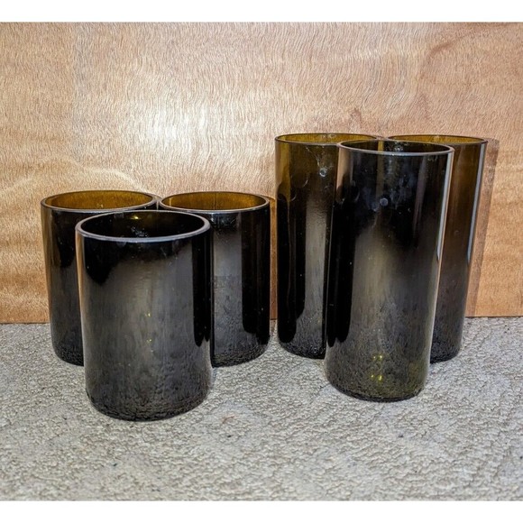 Dining Mmc Green Glass Wine Bottle Drinking Glasses Set Of 6 Poshmark